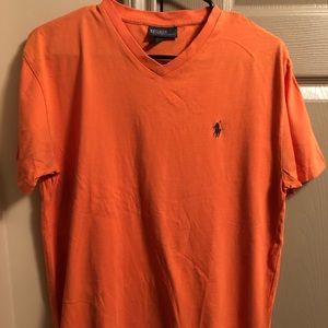 Polo Ralph Lauren V Neck T-Shirt in Orange